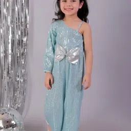 Lil Drama Girls Sky Blue Embellished Full Sleeves Jumper-image-41