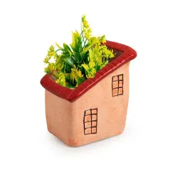 ExclusiveLane Peach Terracotta Homely Cottage Hand-Painted Table Planter image 2