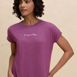 Nykd Women Typography Extended Sleeves T-shirt image 5