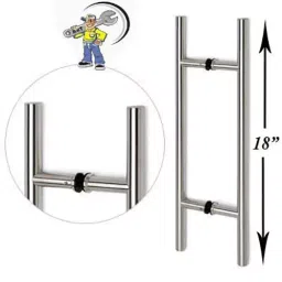 Implemental 254 mm(10 Inch) Stainless Steel Chrome H Type Door Pull Handle image 2