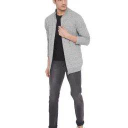 Hypernation Grey Slim Fit Bomber Jacket image 5