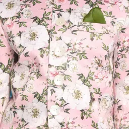 VASTRAMAY Kids Pink & White Floral Print Jacket image 5