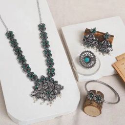 Teejh Hampi Oxidised Silver Jewellery Gift Set-picture-37