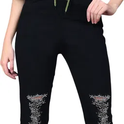 NEUNK Women Comfort Slim Fit Mid-Rise Highly Distressed Stretchable Jeans image 3