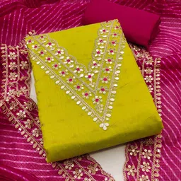 LeeliPeeri Designer Embroidered Unstitched Dress Material-image-26