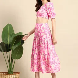 Mast & Harbour Women Printed Top & Skirt Co-Ords Set image 5