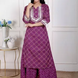 Doriyaan Women Ethnic Motifs Printed Regular Gotta Patti Pure Cotton Kurta with Palazzos-picture-36