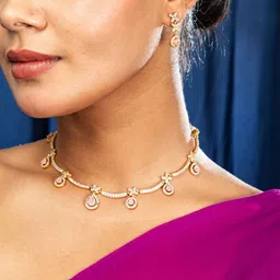 Niscka Gold-Plated Kundan & Cubic Zirconia Studded Jewellery Set image 3