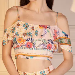 VALBONE Pastel Bloom Printed Top With Skirt Co-Ords image 3