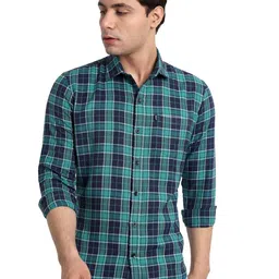 High Skyzz Buffalo Checked Spread Collar Classic Pure Cotton Casual Shirt-picture-36