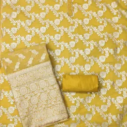 TAVAS Art Silk Unstitched Dress Material image 3