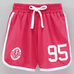 Smarty Girls Mid Thigh Shorts Text Print - Pink-image-51