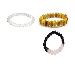 Divine souvenirs Set Of 3 Unisex Artificial Beaded Elasticated Bracelets-picture-54