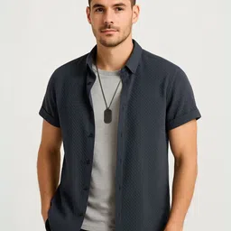 Urban Buccachi Men Comfort Fit Textured Spread Collar Casual Shirt-picture-33