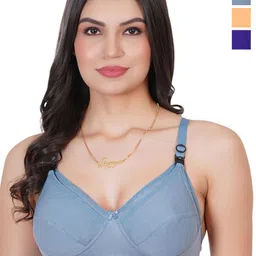 Liigne Pack Of 3 Non Padded Cotton Maternity Bra-picture-34