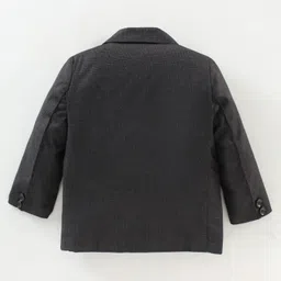 Babyhug Full Sleeves Party Wear Woven Blazer Solid- Black image 3