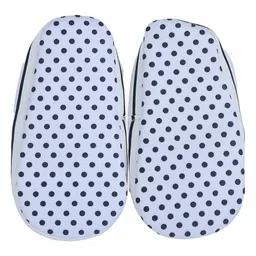 Baby Moo Mini Polka Dots Printed Laced Up Soft Sole Anti Slip Booties - White image 4