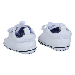 Baby Moo Mini Polka Dots Printed Laced Up Soft Sole Anti Slip Booties - White image 5