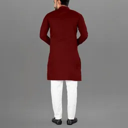 Attigo Maroon Cotton Blend Kurta Sets-picture-36