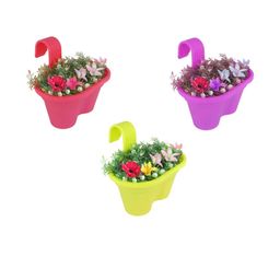 Go Hooked Multicolor Pack of 3 Double Hook Railing Planter-picture-18