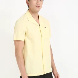 TOMMY HILFIGER Yellow Cotton Regular fit Solid Shirt image 4
