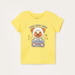 Juniors By Lifestyle Yellow Cotton Regular Fit Printed T-Shirt-picture-21