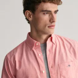 GANT Solid Button Down Regular Fit Shirt image 4