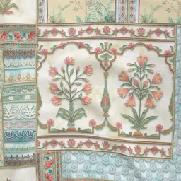 Raymond Home Multicoloured & Blue Floral 400 TC King Bedsheet with 2 Pillow Covers image 2