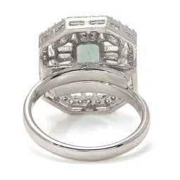 Priyaasi Silver-Plated Splendor with American Diamond Brilliance Mint Majesty Finger Ring image 4