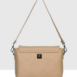 Esbeda Beige Quilted Medium Shoulder Bag image 4