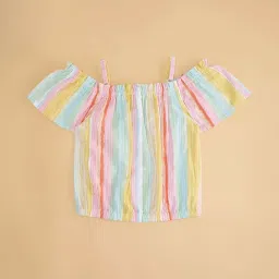 Pantaloons Junior Multicolor Cotton Striped Top image 4