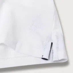 Blue Giraffe Boys White & Blue Cotton Printed Polo T-Shirt image 4