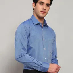 Cantabil Blue Regular Fit Solid Formal Shirt image 3