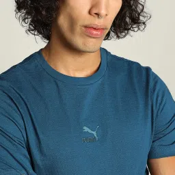 Puma x one8 Teal Blue Regular Fit Cotton Crew T-Shirt image 4