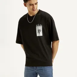 Levi's Black Cotton Loose Fit Printed T-Shirt image 4
