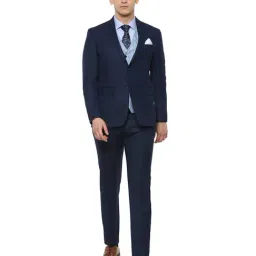 Louis Philippe Navy Notched Lapel Three Piece Suit-picture-10