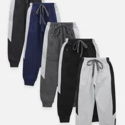 LilPicks Kids Multicolor Cotton Regular Fit Trackpant (Pack of 5)-image-6