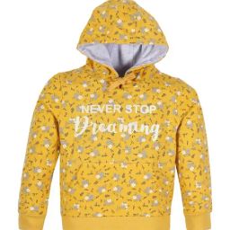 Plum Tree Kids Yellow & Grey Cotton Printed Full Sleeves Hoodie-picture-34