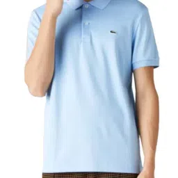 Lacoste Blue Cotton Regular Fit Polo T-Shirts-image-95