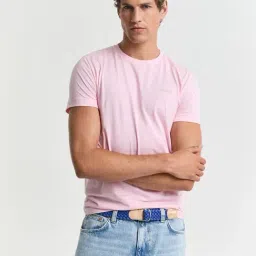 Gant Pink Cotton Slim Fit T-Shirt-image-14