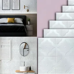 Lukzer 6-Pcs White & Pink Floral Self-Adhesive Wall Panels-picture-29