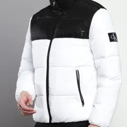 Calvin Klein Bright White Regular Fit Colour Block Puffer Jacket image 4