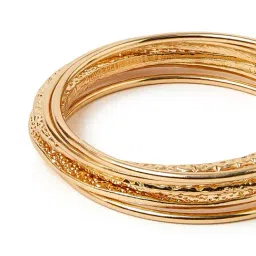 Accessorize London Golden Bangles for Women Pack of 6 image 5