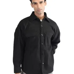 Chkokko Black Relaxed Fit Solid Shackets-picture-33