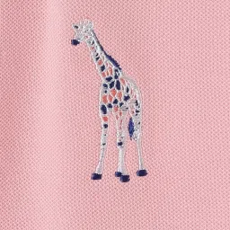 Blue Giraffe Boys Pink Cotton Blend Solid T-Shirt image 4