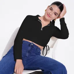 showoffff SHOWOFF Black Cotton Solid Top image 4