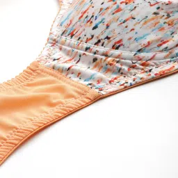 Leading Lady White & Orange Printed Full Coverage T-Shirt Bra image 4