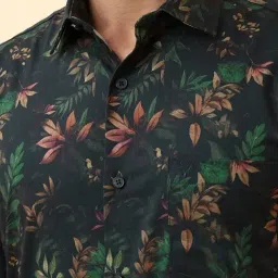 Allen Solly Green Cotton Slim Fit Printed Shirt image 4