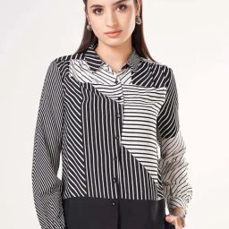 Annabelle By Pantaloons Jet Black Regular Fit Printed Shirt-picture-11