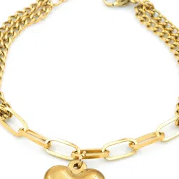 ARTKLIM Stainless Steel Gold-Plated Heart Charm Bracelet image 4